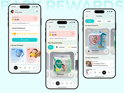 Baby Rewards App | Smart Parenting & Reward Tracking app design baby milestones baby rewards app baby tracker ios mobile mobile app parenting app parenting made easy reward app reward system smart parenting