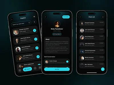 AI Powered Learning Mentor Mobile App UI/UX Design about page ai ai application ai learning ai mentor ai mentor app ai powered aieducation aipowered chat page clean ui dark mode explore page futureoflearning mobile app onboarding personalizedlearning smartmentorapp techforgrowth ui