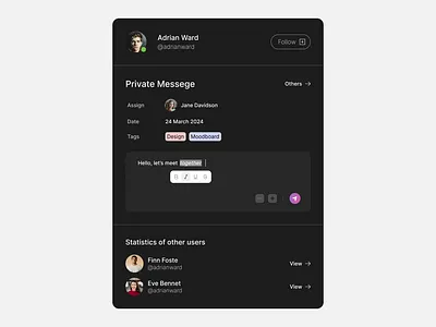 Private Messege Card