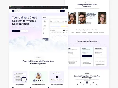 CloudVault - Cloud File Storage (Landing Page V2) blog page career page cloud backup cloud drive cloud storage contact us page customer stories page demo page faq page feature page file storage job vacancy page landing page onboarding page pricing page privacy policy page responsive design saas storage platform website