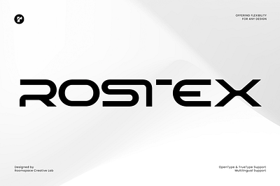 Rostex – Futuristic Techno Display Font bold brand logo branding display futuristic graphic design headline logo logo font logotype magazine poster sans serif smart storng technology typography ui vector watch