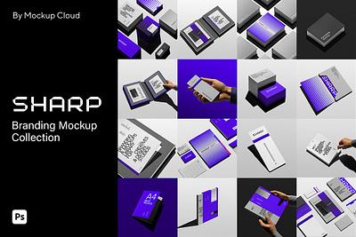 Branding Mockups Sharp Collection booklet branding mockup card hand envelope hand shadows identity book identity mockup mockup mockup bundle mockup cloud packaging stationery mockup
