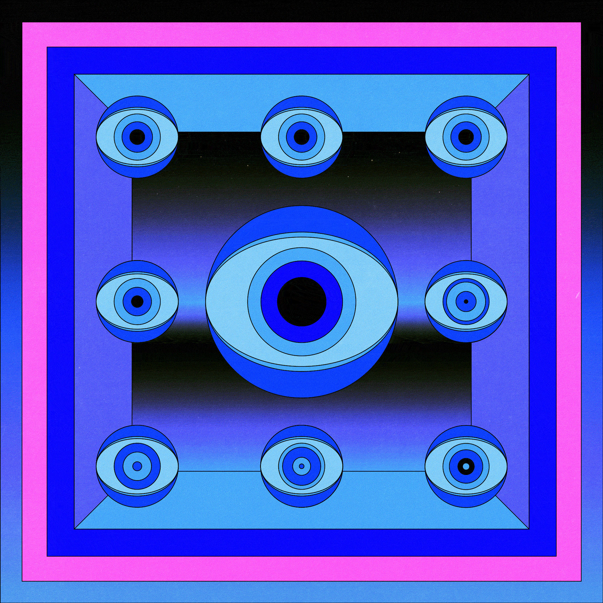 Dreams Chamber animation art artwork colors design editorial art eyes flat frame by frame gif gradient graphic design illustration motion motion graphics retro trippy