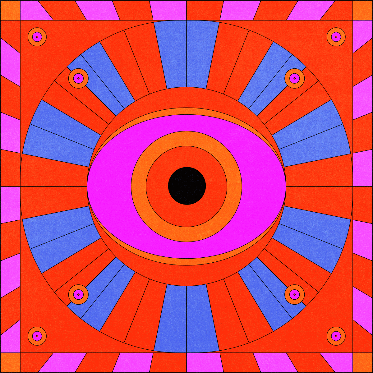 Ojo Cósmico animation art branding design editorial art eyes flat graphic design illustration motion graphics poster psychedelic retro trippy vector