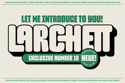 SG - LARCHETT bold font display font display type display typeface funky font graphic design individual font playful font retro retro type sg larchett typeface