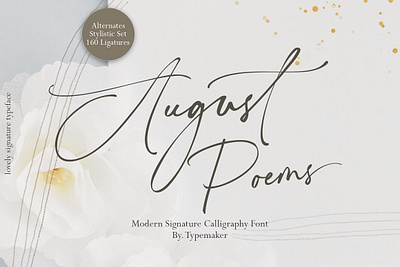 August Poems august poems calligraphy script handmade font handwriting font handwritten ligature font logo font modern font modern script motion graphics retro font sans serif font signature font typeface font vintage font