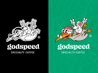 Logo concept for specialty coffee bird brand identity branding cafe cartoon character coffee shop design illustration logo logotype mark mascot mouse vintage