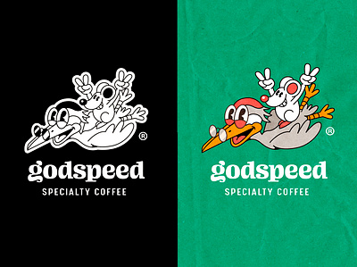 Logo concept for specialty coffee bird brand identity branding cafe cartoon character coffee shop design illustration logo logotype mark mascot mouse vintage