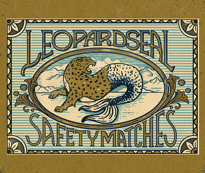 Leopard Seal Matches animal illustration dribbble leopard safety matches texture typography vintage