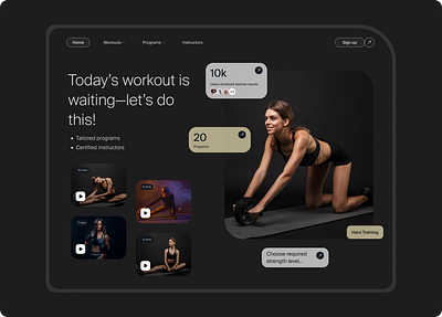 Yoga & Strength Training Landing Page fitnesslandingpage getfit homepage landingpage modernlandingpage strengthtraningapp wellness workoutapp