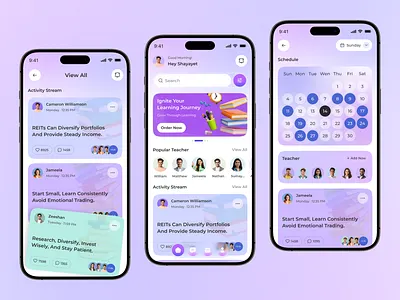 Online Education Mobile App Design android app app design application ui ed tech design education education app elearning app ios learning mobile mobile app online course student app uiux
