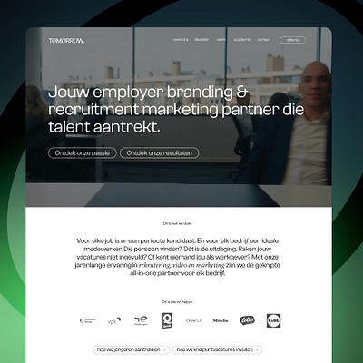 Tomorrow — Employer branding and recruitment agency agency branding design figma video webdesign webflow website