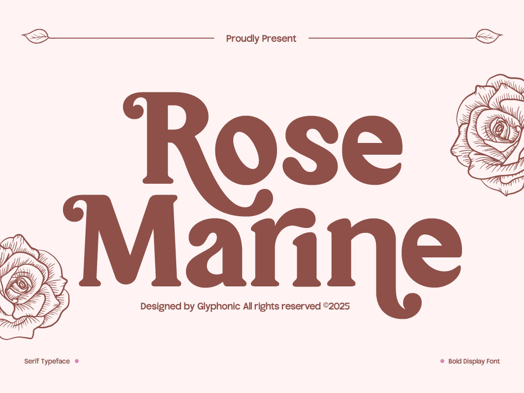 GC Rose Marine - Timeless Retro Serif branding clean cute design display elegant font font glyph glyphonic graphic design logotype modern pink poster retro serif typeface typography vintage