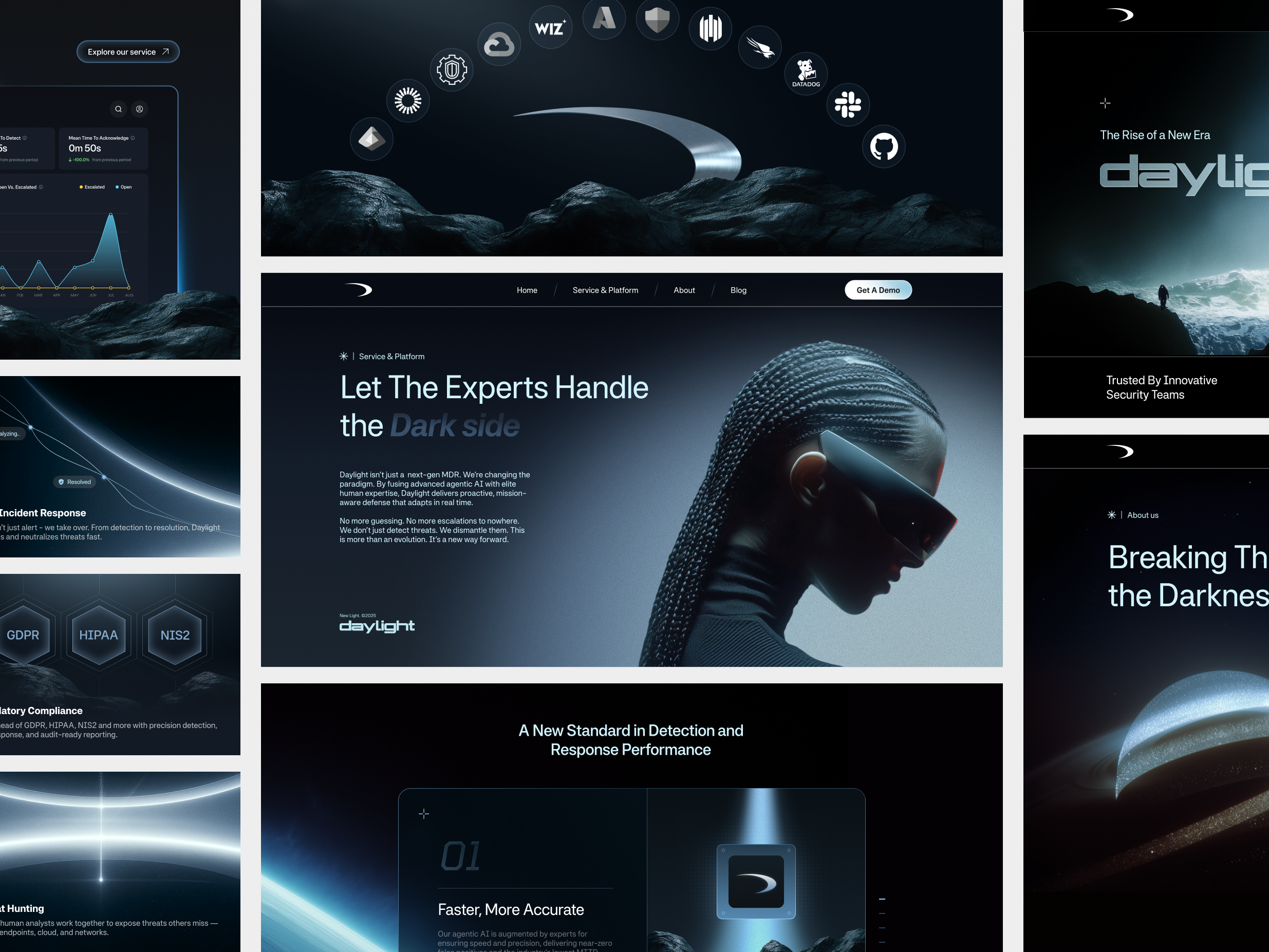 Daylight: Next-Gen MDR Platform - Visual Concept & Web Design animation branding concept motion graphics ui visual web design