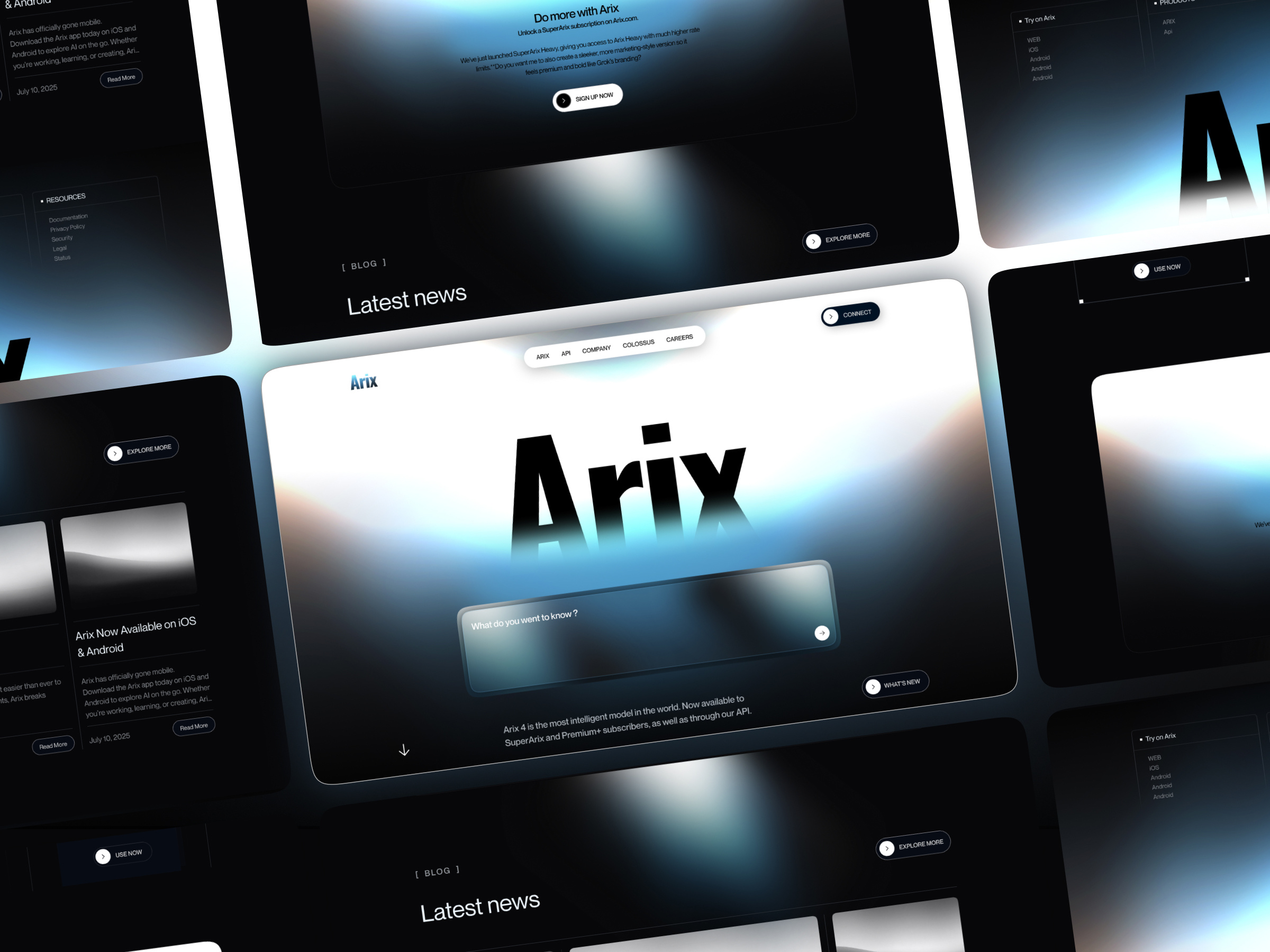 AI-Powered Developer Platform Website for Arix ai ai assistant ai chat bot ai landing page ai software ai tools chat chat bot dark interface design page service web web design