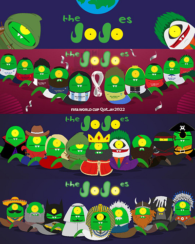 Jojoes World 2d design animation character jojo. poster design