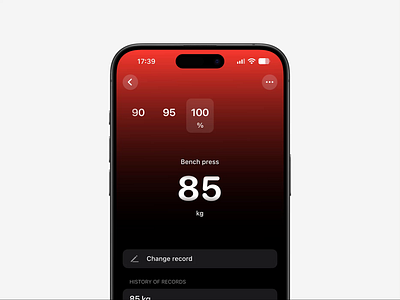 Unofit - Personal record screen animation app design ui ux