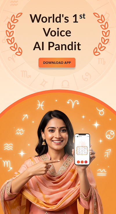 World's 1st Voice AI Pandit APP branding design graphic design illustration logo ui ux vector website design