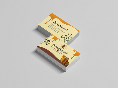 Business Card - HoneyHarvest business card card design typography vector
