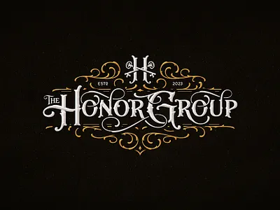The Honor Group branding custom design graphic design hand drawn honor key law lettering logo logotype monogram ornaments real estate typography victorian