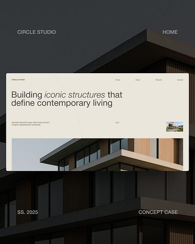 Circle Studio Website architecture design figma home page web design website