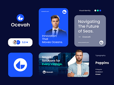 Marine Logo of Ocevah , Ship Logo , Marine Tech , Oceanic Logo aquatic boat logo brand identity marine marine app marine identity marine innovation marine life marine logo marine tech marine website nautical ocean ocean life ocean logo ship logo technology vessel logo