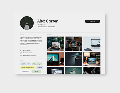 User Profile – DailyUI 006 dailyui minimaldesign ui uidesign uxui webdesign