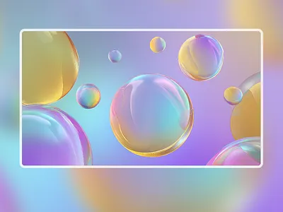 Iridescent Pastel Bubbles - Acrylic‑Glass Desktop Wallpaper acrylic bubbles desktop glow gradient iridescent soft wallpaper workspace