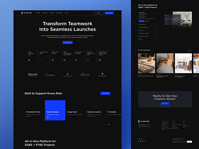 Flowline Website dark ui dark website procurement product website saas saas website ui ui design ux ux design ux ui website website design website ui