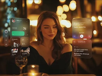 AR Date Helper Web App ai app app design ar augmented reality concept crm dashboard date dating design interface product saas software ui ux vr web