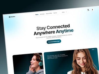 Sky Telco - Modern Telecom Website UI/UX clean website data plan dribble best shot e sim website global website netro netrosystems netrowrk provider popular telco telco website telecom web telecom web design telecomn ui trending website trending website design uixu website design