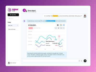 Siena:Transforming Stock Market Guidance with AI-Driven Insights 3d 3ddesign animation blender branding dashboard design graphicdesign illustration isometricdesign logo mobileapp motiongraphics productdesign responsivedesign techillustration ui uiuxdesign ux uxmotion