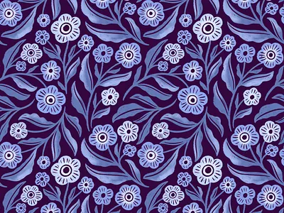 Navy floral pattern botanical floral graphic design hand drawn pattern illustration nature navy blue pattern designer surface pattern design vintage