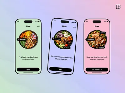 Food App Onboarding UI Design app app design app intro app ui clean ui cta fast food food food app graphic design intro ios iphone modern ui onboarding onboarding ui splash ui ux