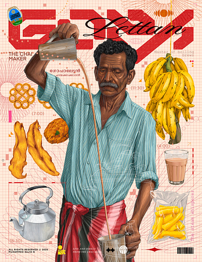 Gopalettan - The chai maker ☕️ art design illustration sajid