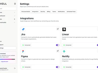 Quellit integrations page