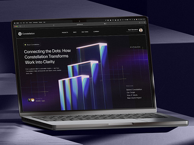 Constellation - AI SaaS Startup Product Platform Website - About about ai app artificial intelligence elegant futuristic gradient landing page mockup modern platform product design product page professional saas startup ui web design website website page