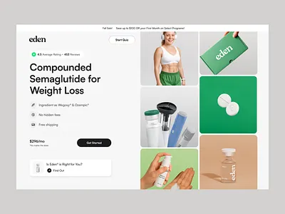 Telehealth & Wellness - Landing Page glp 1 treatments healthcare website helathcare landing page medical online medicine ozempic product design semaglutide telehealth telehealth landing page telehealth website telemedicine ui user experience ux website website design weight loss