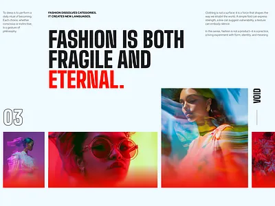 Fashion Journal Website Block branding fashion graphic design journal landing page ui