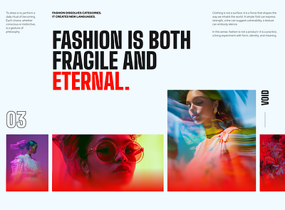 Fashion Journal Website Block branding fashion graphic design journal landing page ui