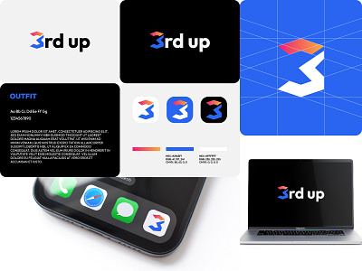 Logo for 3rd up app logo branding business icons logo logos mockup modern simple
