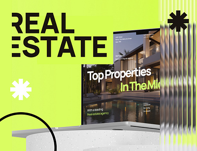 Real Estate Landing Page branding design glass graphic design landing page ui