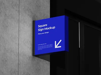 Square Sign Mockup 3d 3d mockup 3d rendering brand identity branding builiding design graphic design illustration logo mockup mrfauzi presentation realistic mockup signage signboard ui