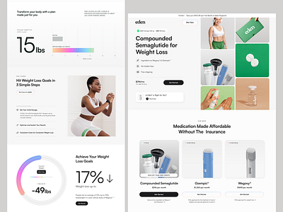 Telehealth Website - Semaglutide ecommerce glp 1 treatment health healthcare landing page design product product design product page semaglutide shopify telehealth telehealth wellness teleheath website telemedicine ui ux web website design weight loss