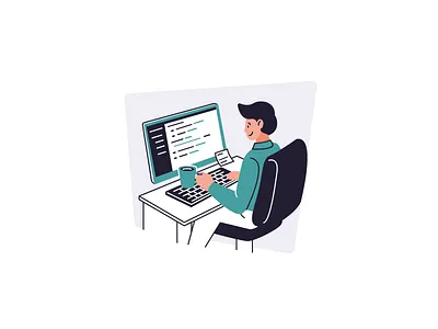 Late Night Code Flat Illustrations app development code design development graphic design illustration programming simple tech ui ux vector web web development