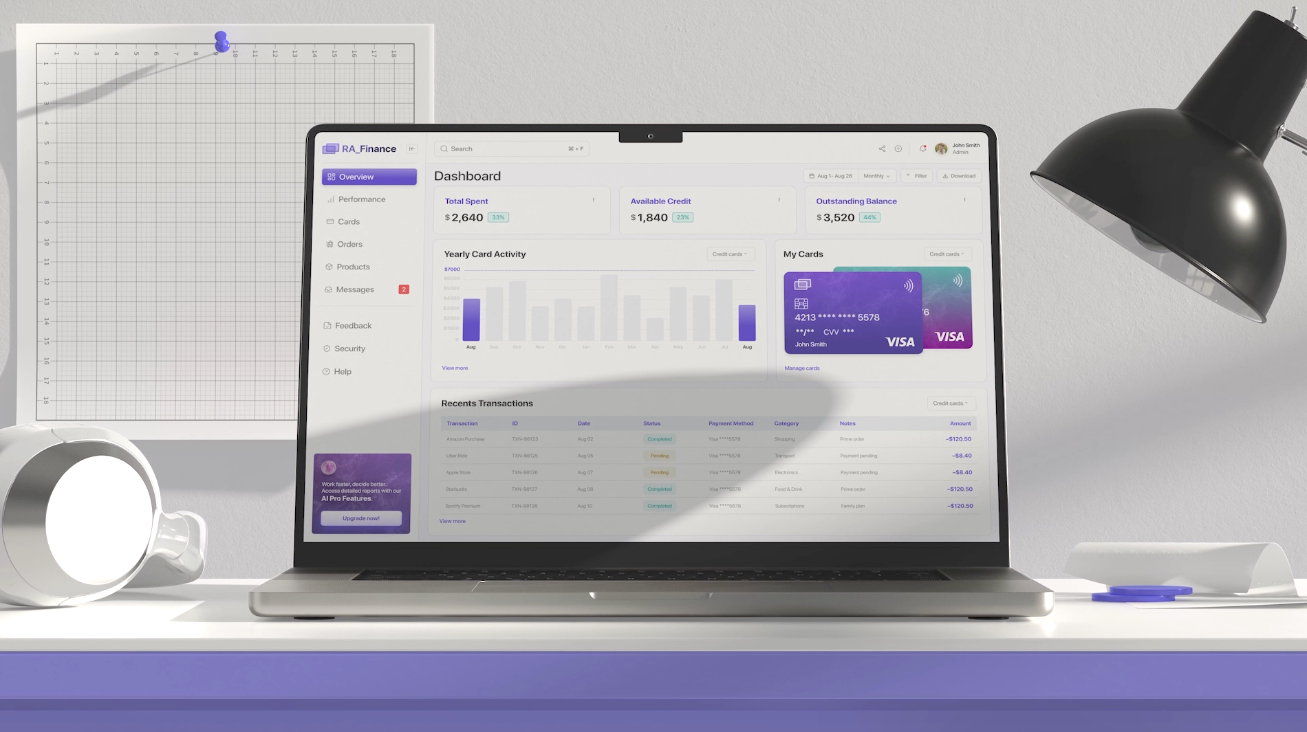 Credit Card Dashboard - UI Concept concept credit card creditcarddashboard dashboard design financeapp ui uidesign ux uxuidesign