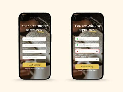 Sign-Up Screen Variations – Empty & Error dailyui designchallenge mobileui sign up