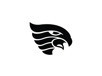 Black Hawk animal bird black eagle fly hawk head icon logo nature pray simple sky symbol winig