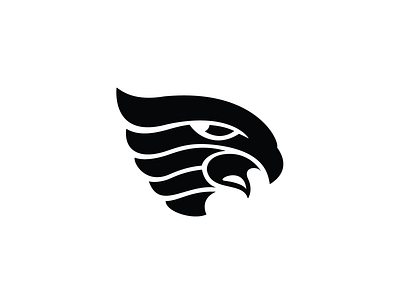 Black Hawk animal bird black eagle fly hawk head icon logo nature pray simple sky symbol winig