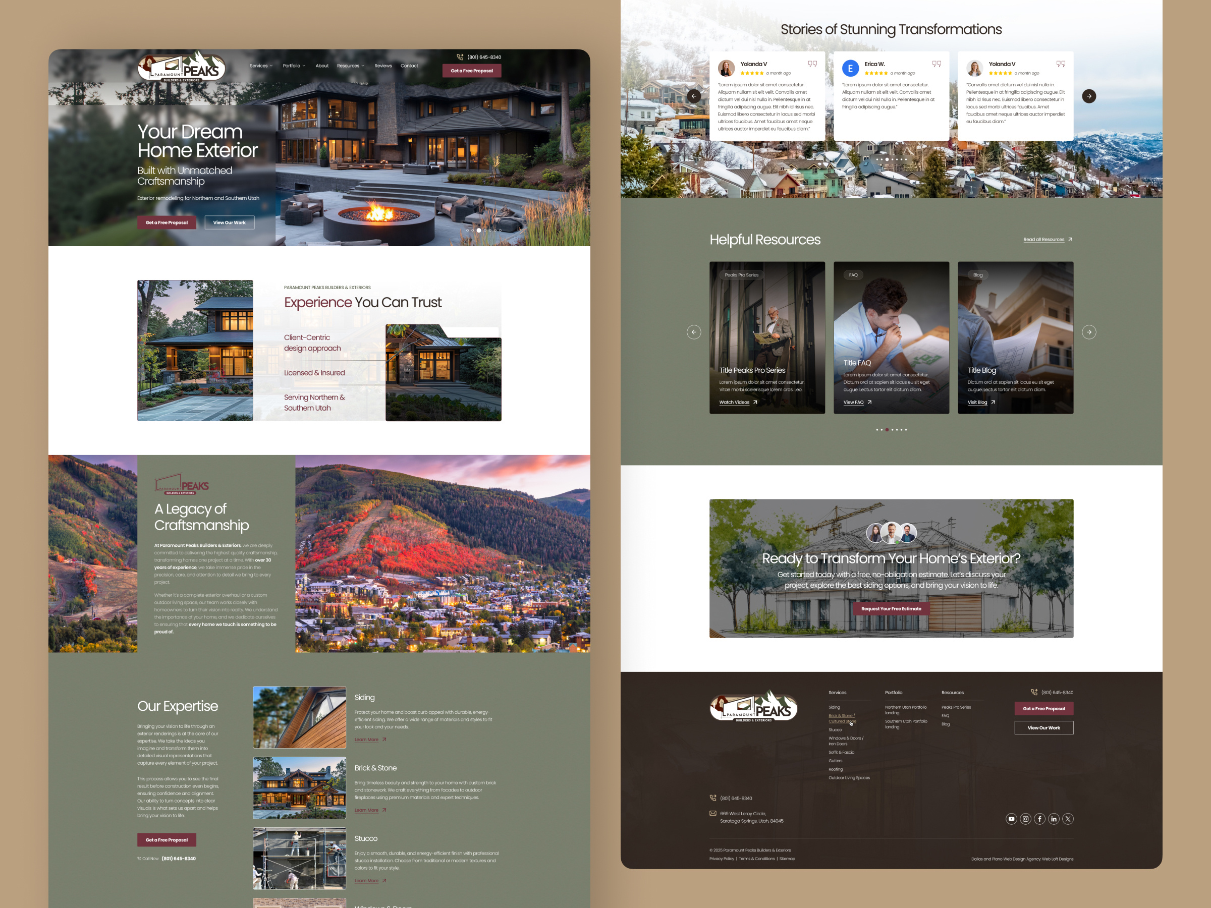 Example of One Page Word Press Website Design & Dev